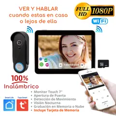 D MOTICA - Video Portero Wifi Inteligente Full Hd INALÁMBRICO con Baterías