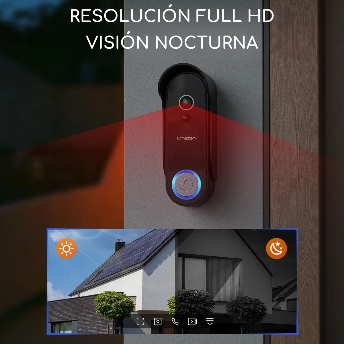 D MOTICA - Video Portero Wifi Inteligente Full Hd INALÁMBRICO con Baterías