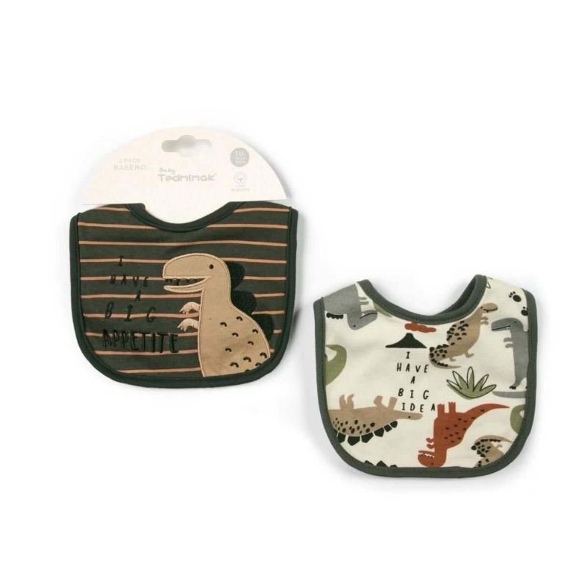 TEDMIMAK - baberos de algodon bebe pack 2 unidades 0/12 meses