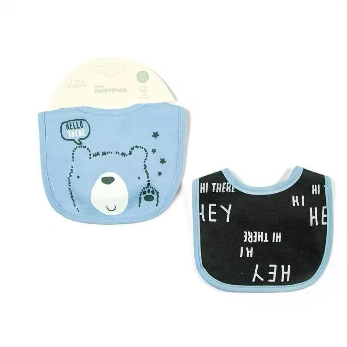 TEDMIMAK - baberos de algodon bebe pack 2 unidades 0/12 meses