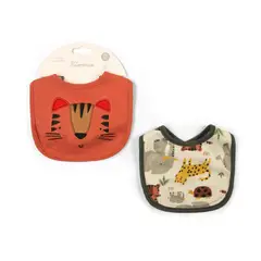 TEDMIMAK - Baberos de algodon bebe pack 2 unidades 0/6 meses