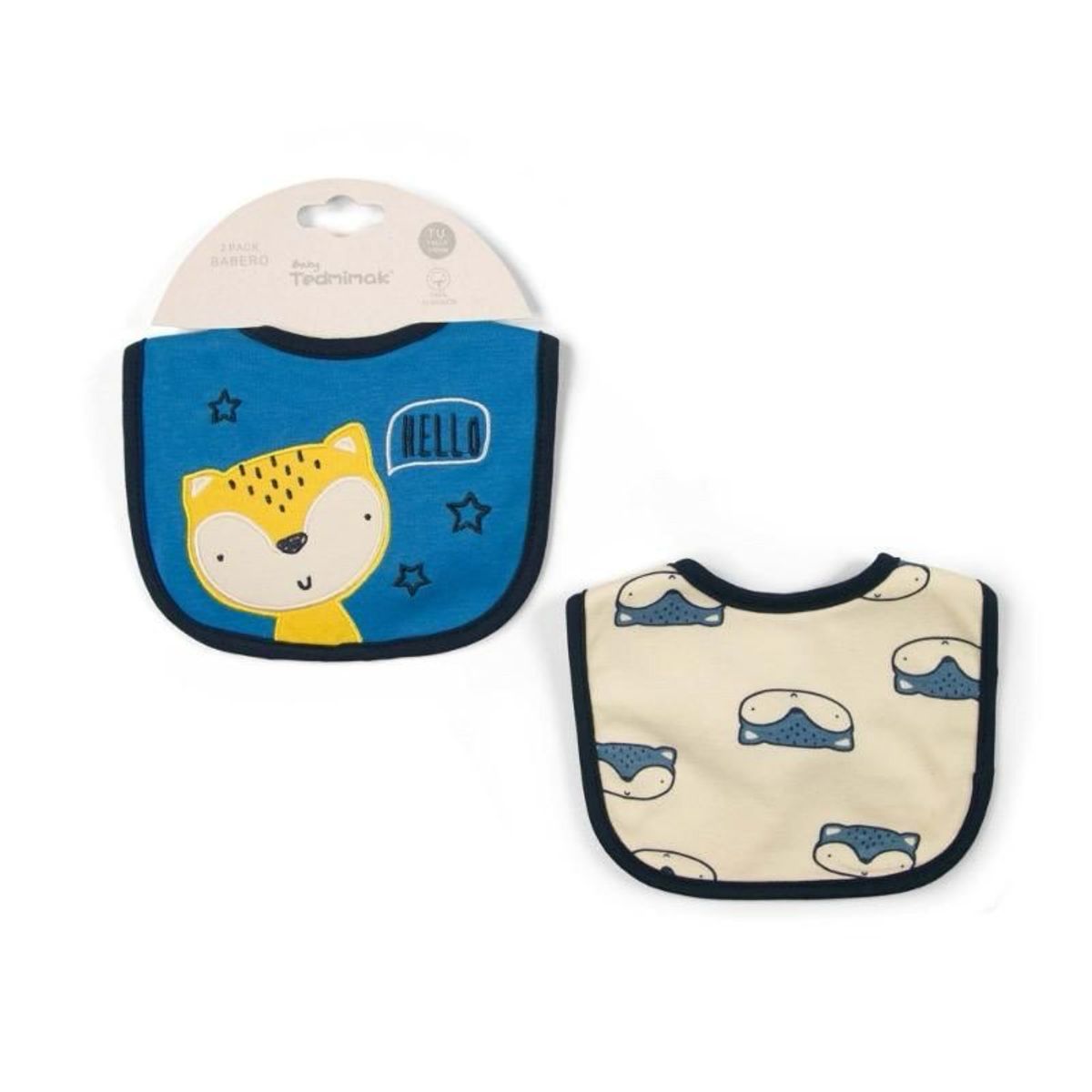 TEDMIMAK - baberos de algodon bebe pack 2 unidades 0/12 meses