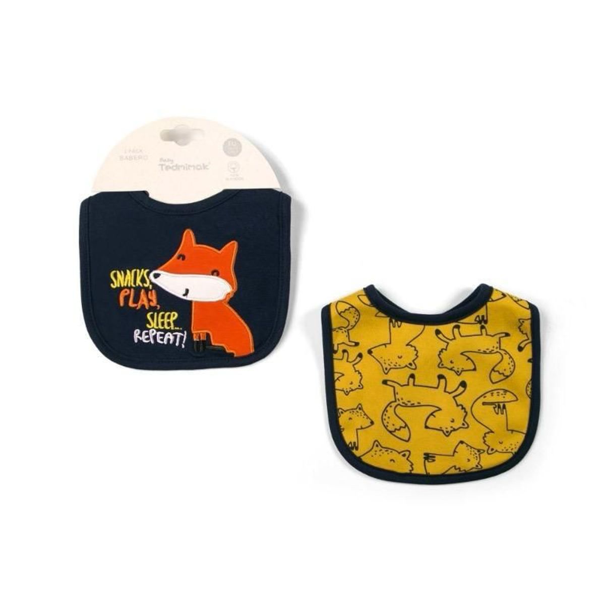 TEDMIMAK - baberos de algodon bebe pack 2 unidades 0/12 meses