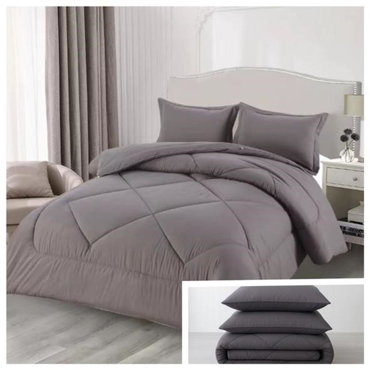 GENERICO - Edredon Nordico - Cobertor con funda de almohada 2 Plazas