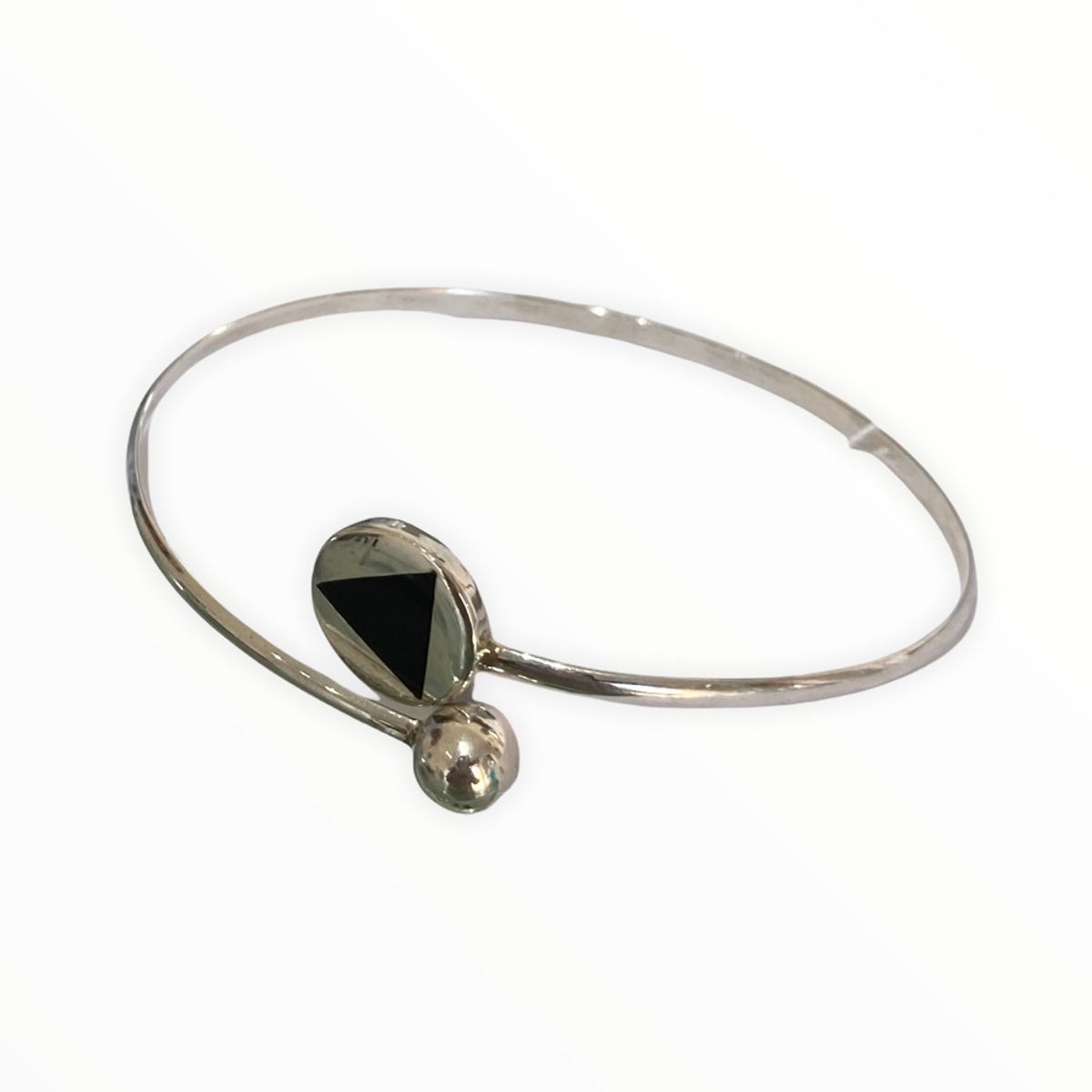 TAETHAI - Pulsera de plata 925 tipo brazalete con Ónix