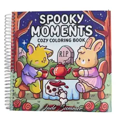 GENERICO - Spooky Moments Libro para Colorear Jade Summer Halloween Brujas y Calabazas Antiestrés Adultos