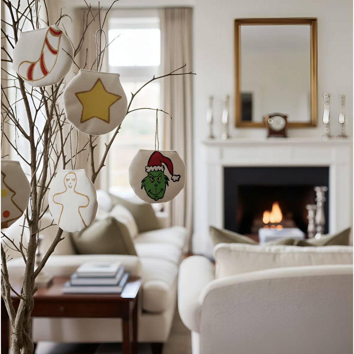 HAOKIDS - Colgantes navideños pintados a mano 6 colgantes para árbol de navidad