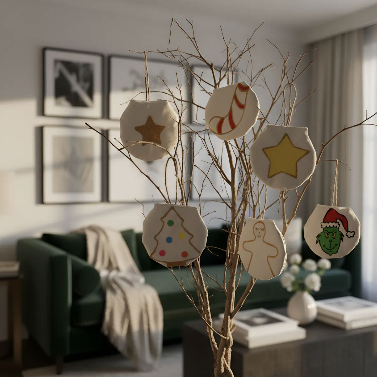 HAOKIDS - Colgantes navideños pintados a mano 6 colgantes para árbol de navidad