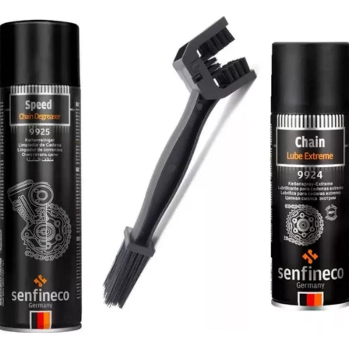 GENERICO - Kit Lubricante Y Desengrasante Para Moto C/ Cepillo Senfineco