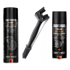 GENERICO - Kit Lubricante Y Desengrasante Para Moto C/ Cepillo Senfineco
