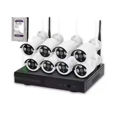 ARTIHOGAR - Kit 8 Camara de Seguridad Inalambricas HD 1080P con Disco Duro 1 Terabyte