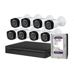 ARTIHOGAR - Kit Cctv 8 Cámaras Seguridad + Disco Duro 1 Terabyte Instalado en DVR HD 720P