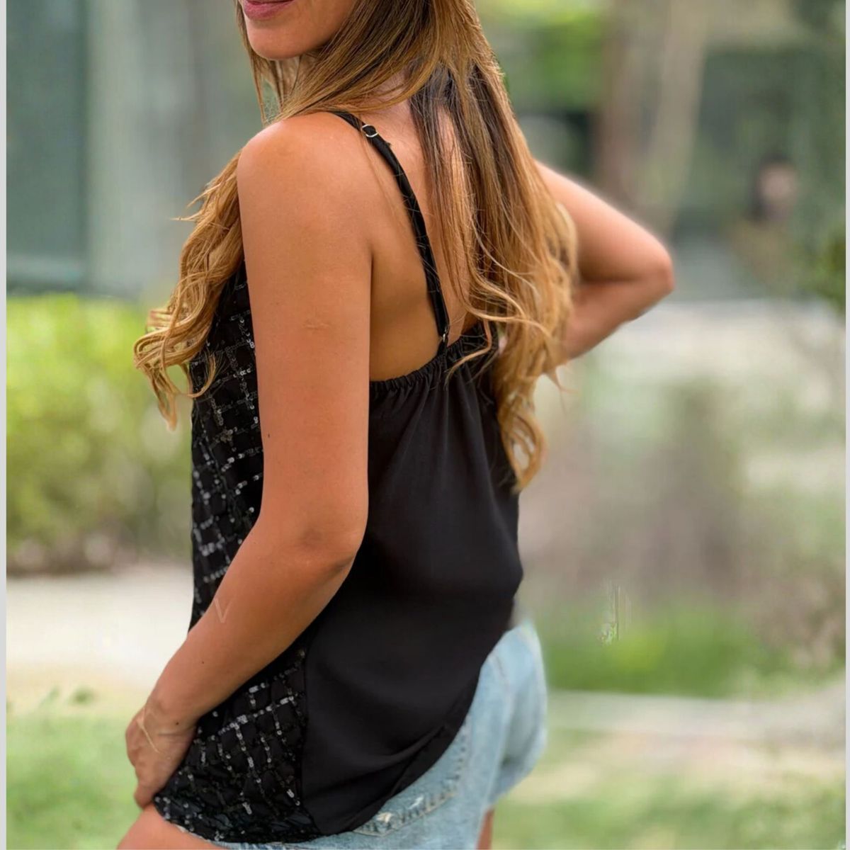 ARRAKASTA - Top lencero de lentejuelas