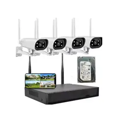 ARTIHOGAR - Kit Cctv Pro 4 Cámaras Inalambricas Colorvu 2MP Audio Bi + Disco 1 Tera