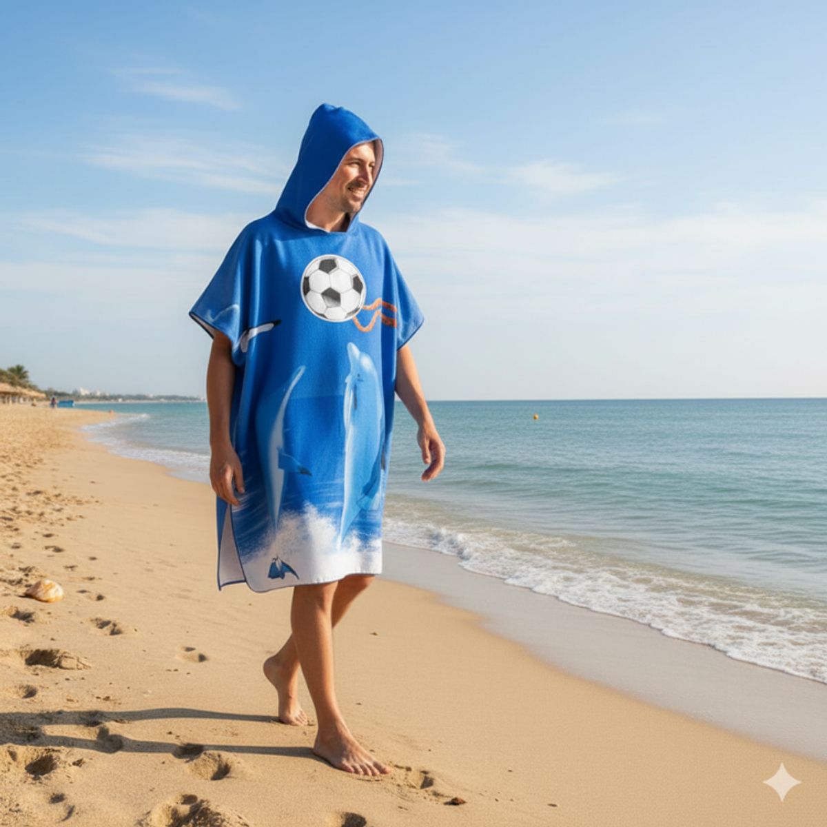 GARSIL - Toalla Capucha De Playa Adulto Con Broches Tipo Surf Poncho Hombre