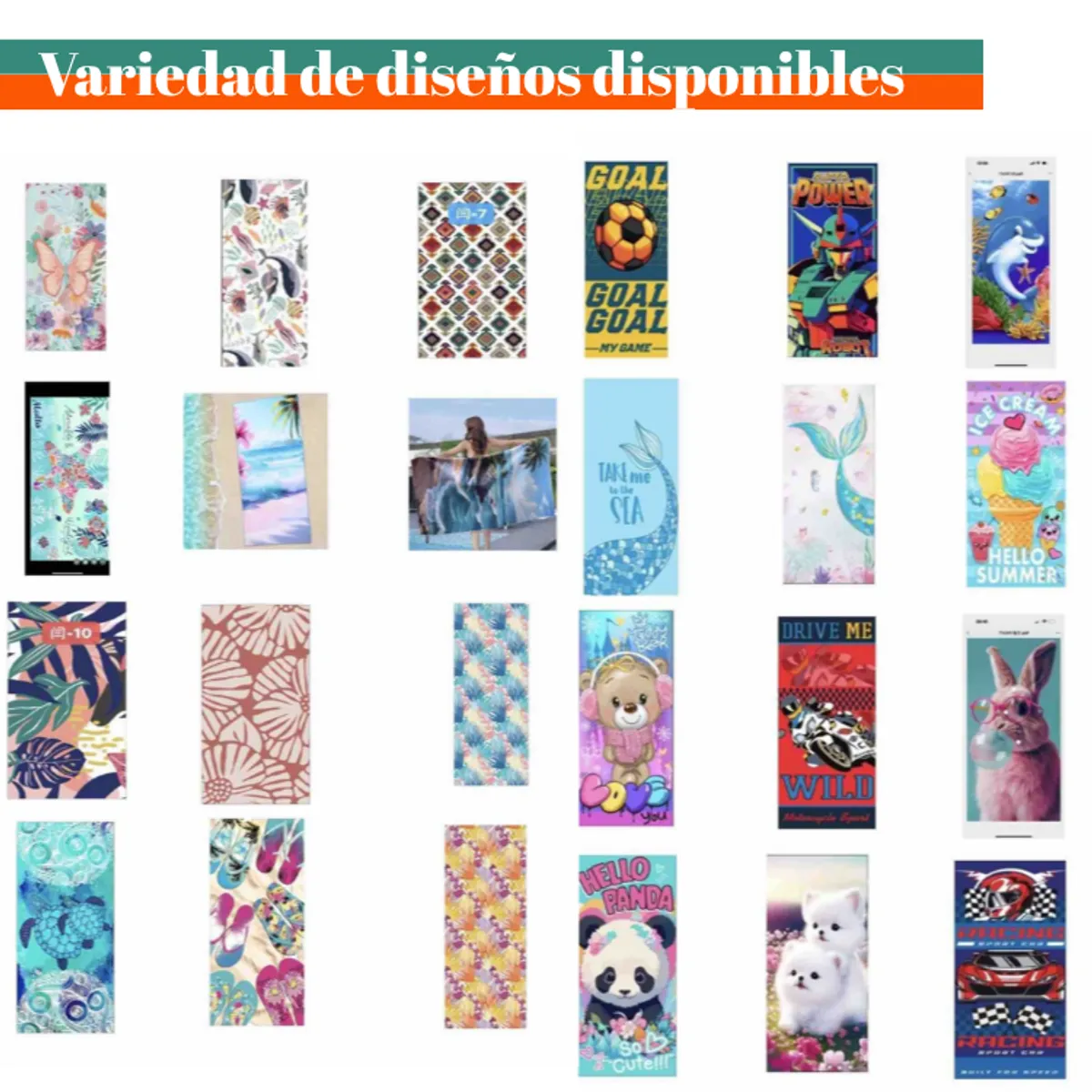 GARSIL - Pack 4 Toallas De Playa De Microfibra Secado Rapido 70x140cm Mujer