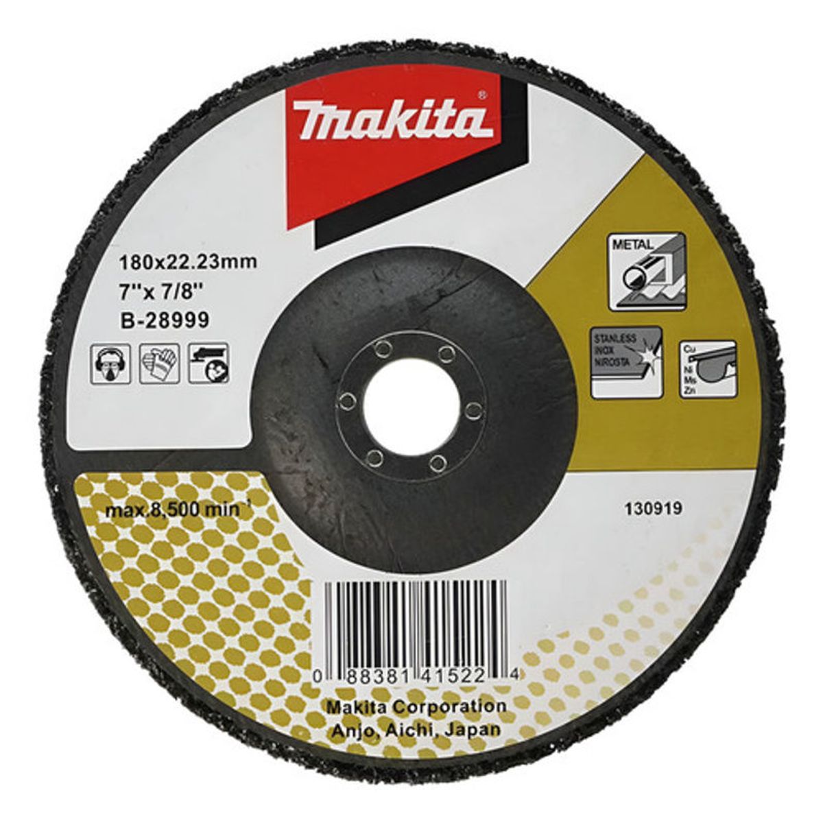 GENERICO - Disco Limpieza Fibra Negro 7 Makita B-28999