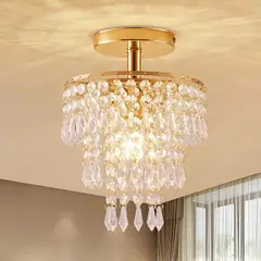 TATEE - Lámpara de pared Luces de techo araña de cristal amarillo