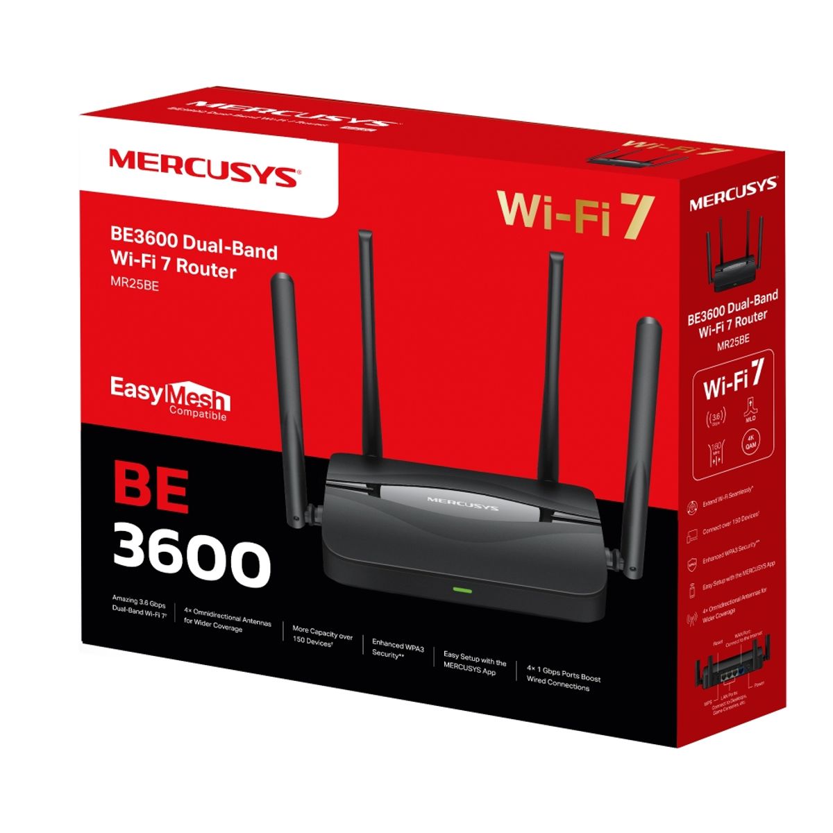 MERCUSYS - Router Tp-link Mercusys Wi-fi 7 De Doble Banda Be3600 Mr25be