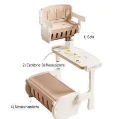ITSUKIDS - Sofá Escritorio Infantil, Multifunción 4 En 1