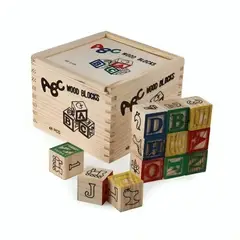 GENERICO - CUBO 48 PIEZAS MADERA LETRAS NÚMEROS