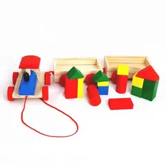 GENERICO - TREN 3 CARROS JUGUETE MADERA