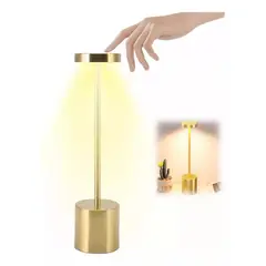 TNAKIEX - Lámpara De Mesa Recargable Lámpara Inalámbrica LED de metal-Oro