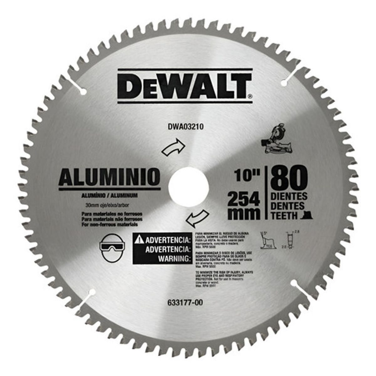 GENERICO - Disco De Sierra Circular 10 80T DeWalt DWA03210