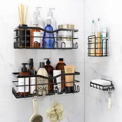 BLUEDREAMER - Estante Organizador adhesivo para ducha juego de 4 piezas