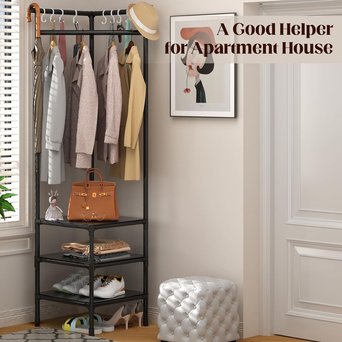 YOMYM - Estante Organizador De Esquina De Laminado Percha Multiusos 1,8 m