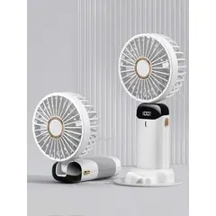 NO LOGO - Ventilador De Mano Portátil 5 Velocidades Enfriador Blanco