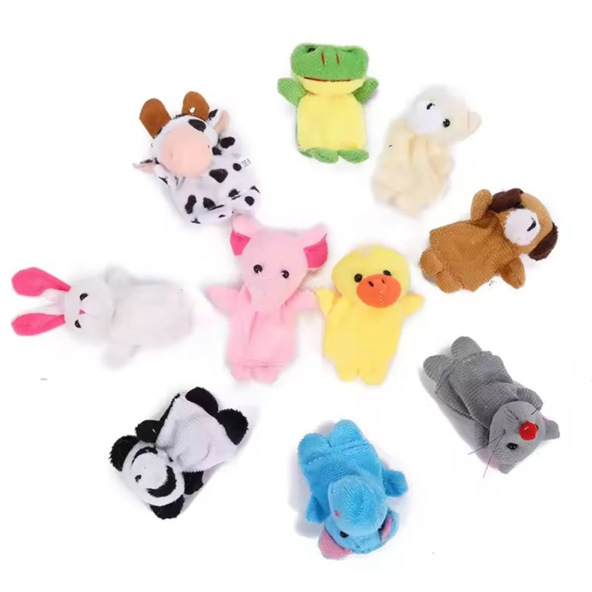 GENERICO - Títeres infantil para dedos 16 unidades animales familia 00164