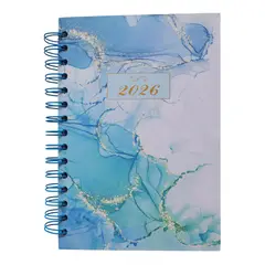 GENERICO - Agenda 2026 Anillada Marmoleado Verde Agua