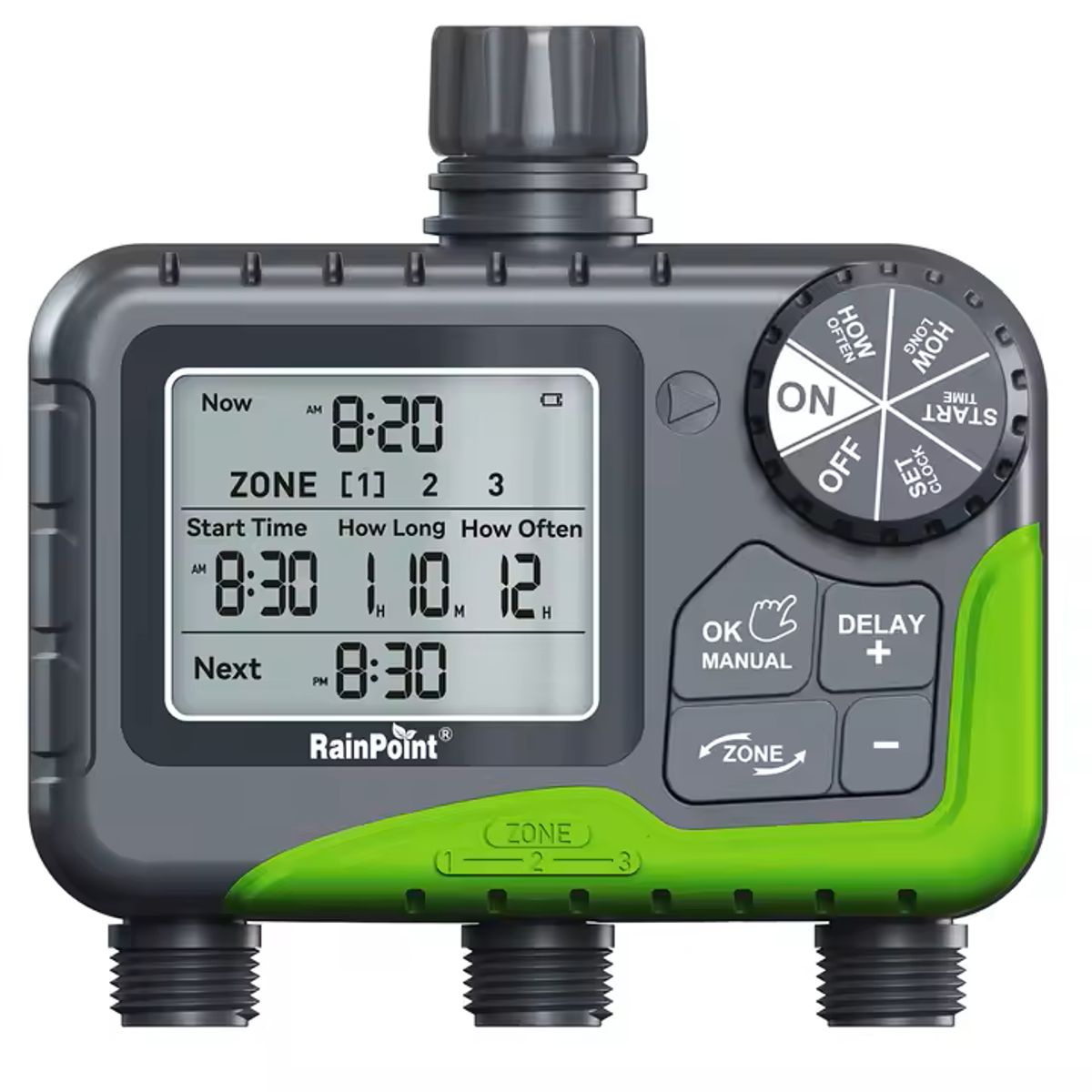 RAINPOINT - Programador de riego automatico digital 3 zonas rainpoint