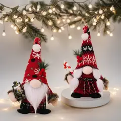 GENERICO - Christmas Gnome Doll Red with Lantern Nordic Style Decoration