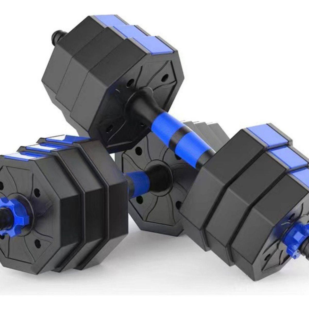 SUPERCENTER - Mancuernas Ajustables Set De 20 Kg Total 2 En1 +barra Azul