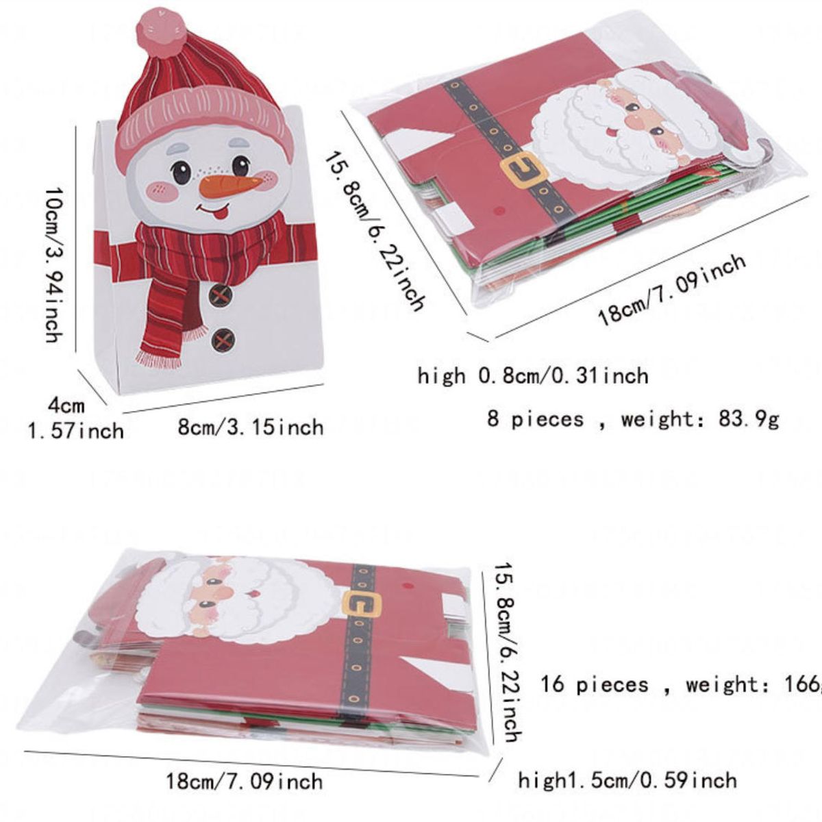 ATURE - 16 Cajas De Regalos Navidad 18*4*8cm G Premium Navidad