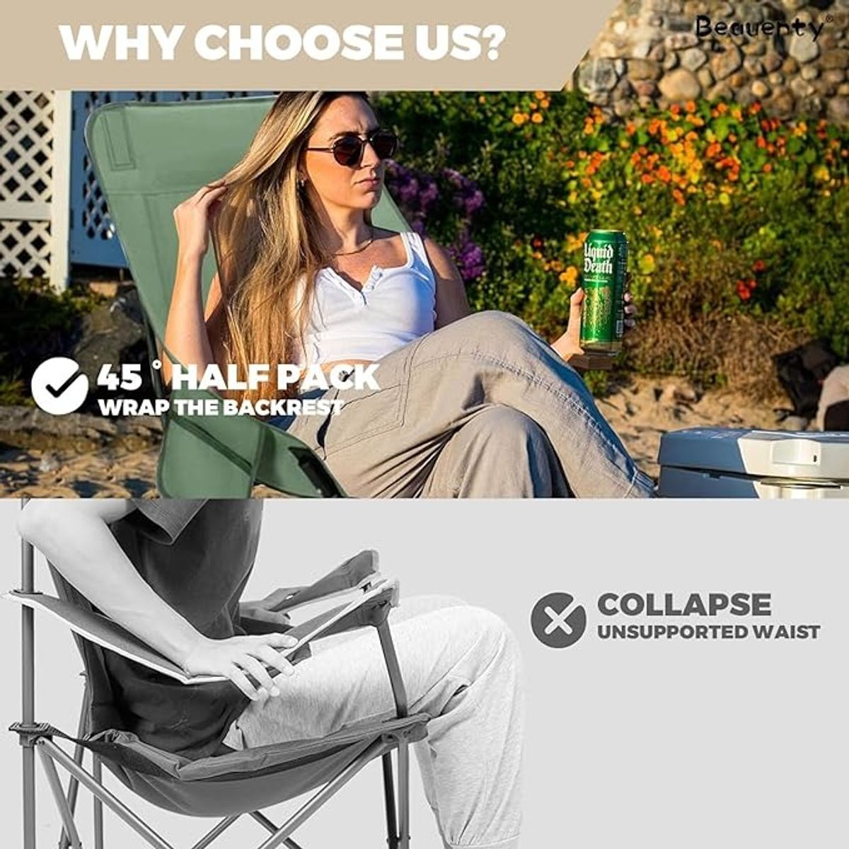 GENERICO - Silla Plegable Camping Silla Para Playa Picnic Pesca+bolso