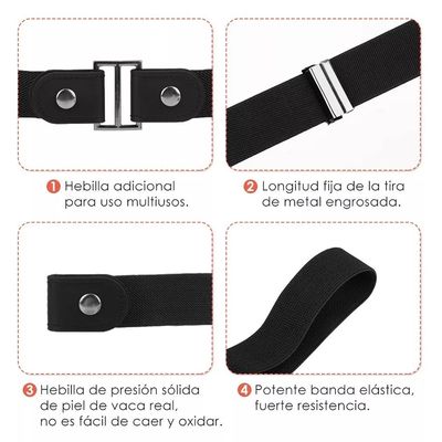 Imagen 2 del producto Cinturón Elástico Pack De 4 Uds Sin Hebilla Unisex