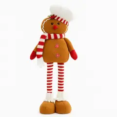 GENERICO - Muñeco Navideño Extensible Gingerbread Boy Rojo