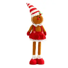GENERICO - Muñeco Navideño Extensible Gingerbread Girl Rojo