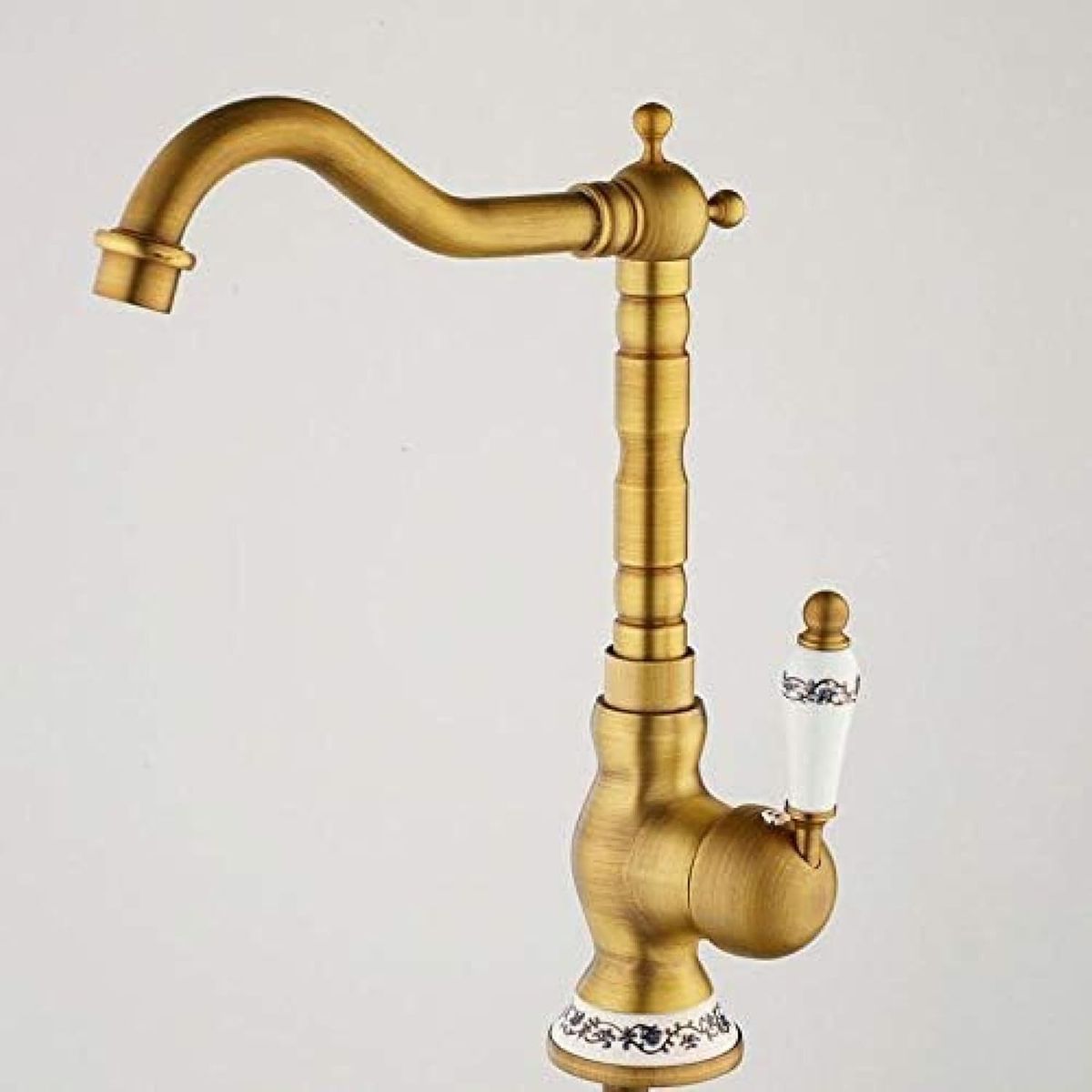 BLUEDREAMER - Grifo monomando de latón antiguo con rotación de 360° para agua fría y caliente