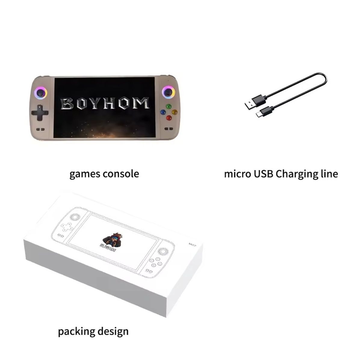 CORRERREY - Consola de juegos portátil M27 pantalla IPS de 7 pulgadas Linux/EMELEC