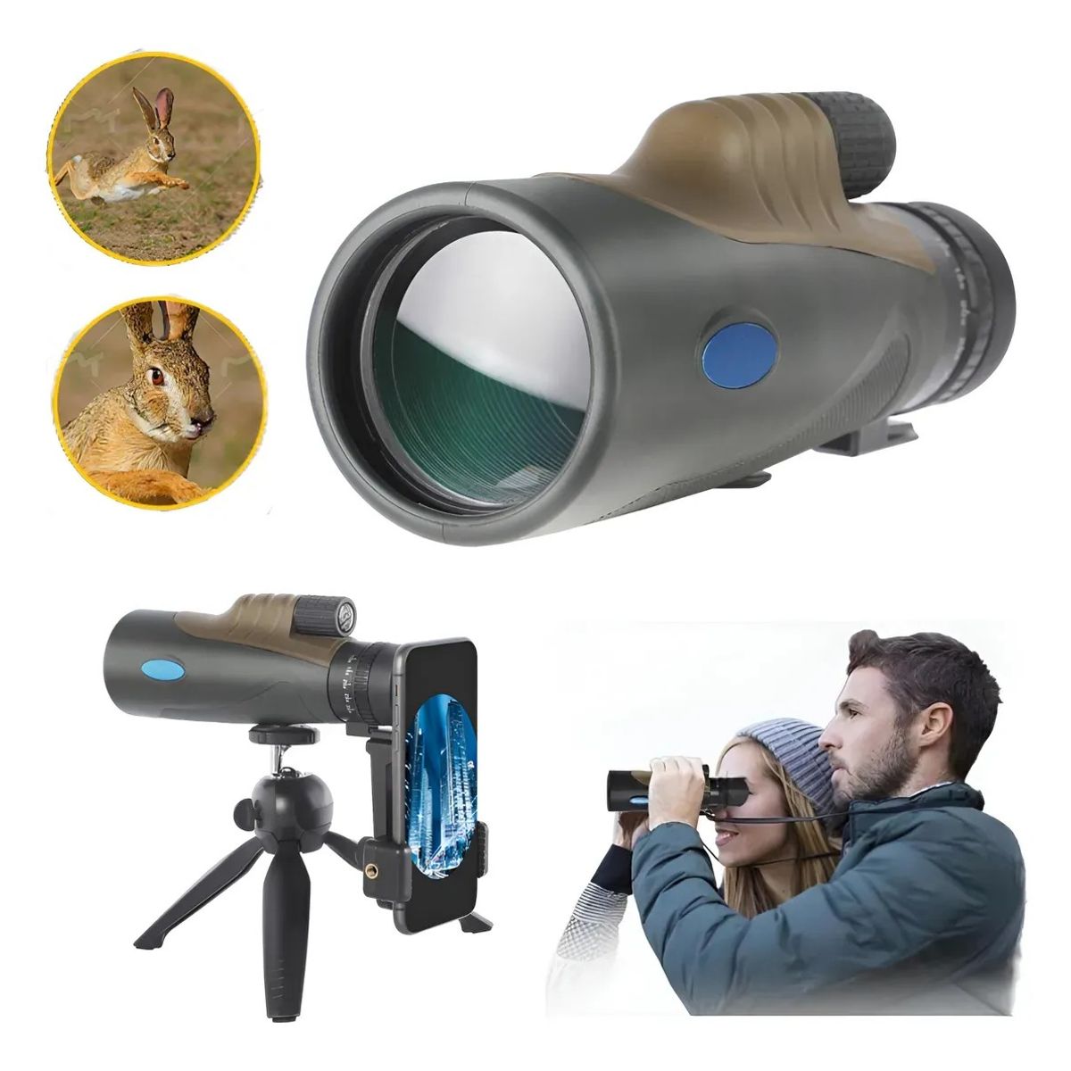 KUANGYE - Telescopio Astronómico Monocular Profesional Hd Negro