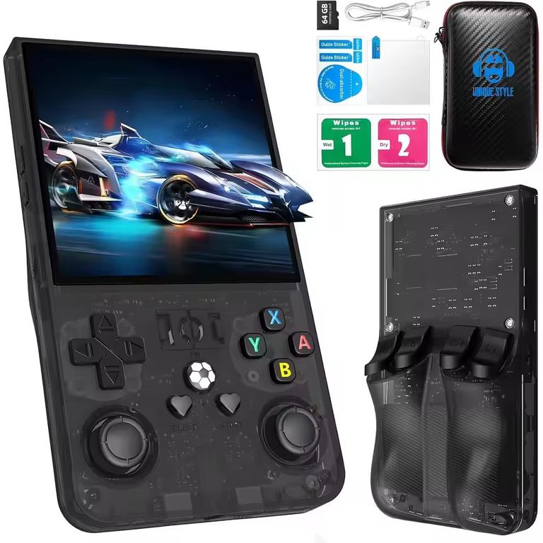 CORRERREY Consola de videojuegos portátil Retro R36 max IPS 4,0 de sistema Linux
