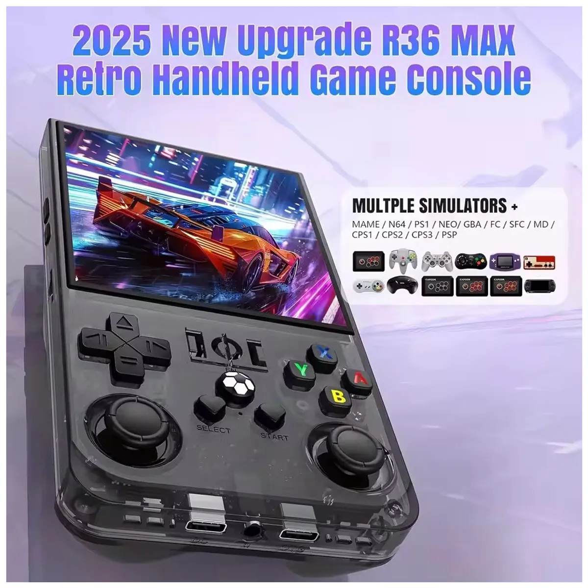 CORRERREY - Consola de videojuegos portátil Retro R36 max IPS 4,0 de sistema Linux