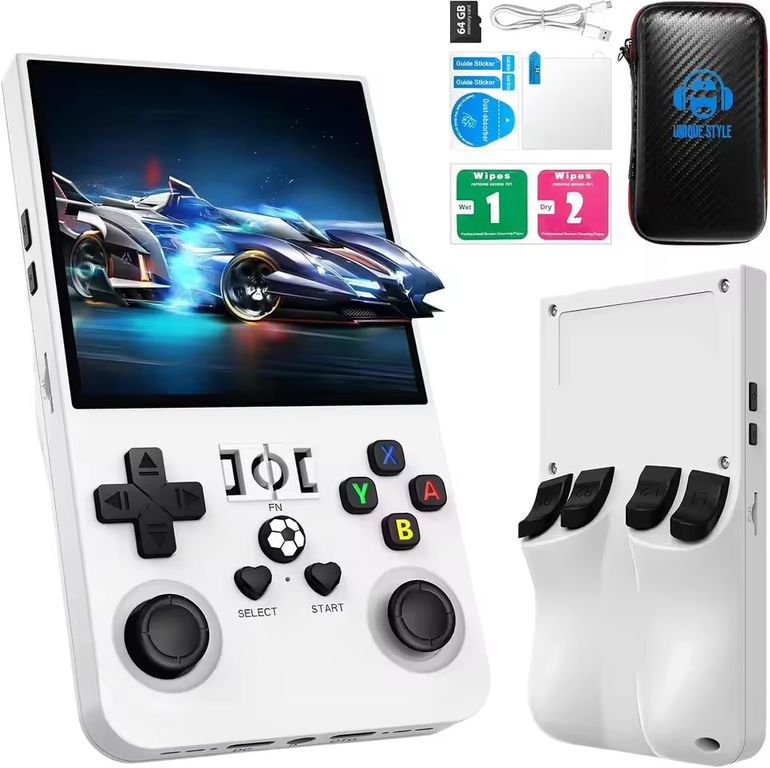 CORRERREY Consola de videojuegos portátil Retro R36 max IPS 4,0 de sistema Linux