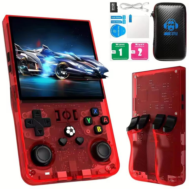 CORRERREY Consola de videojuegos portátil Retro R36 max IPS 4,0 de sistema Linux