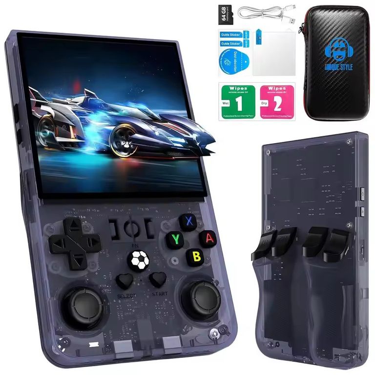 CORRERREY Consola de videojuegos portátil Retro R36 max IPS 4,0 de sistema Linux