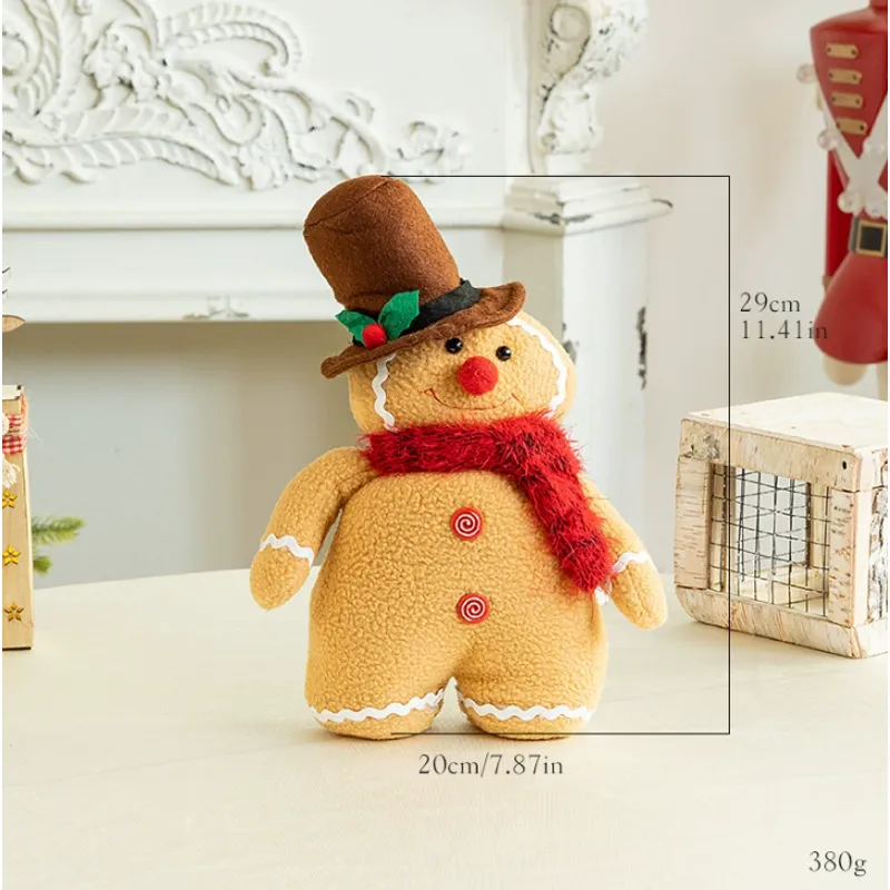 GENERICO - Muñeco Navideño Gingerbread Boy de Felpa Rojo